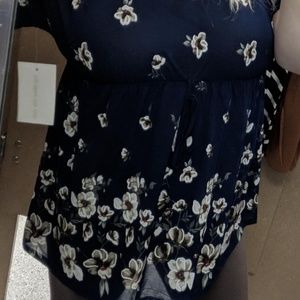 Maternity sheer floral blouse